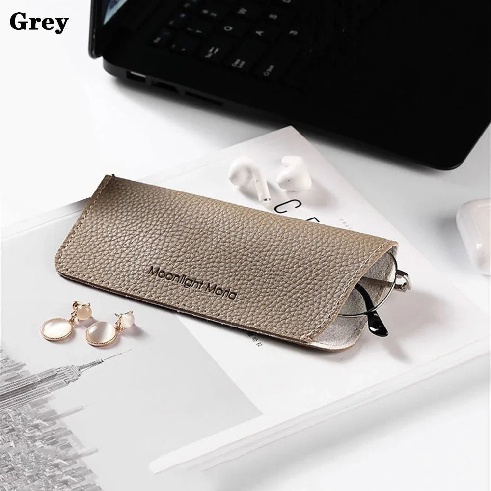 Stylish portable eyewear case in various colors, made of high-quality PU leather to protect glasses and sunglasses
