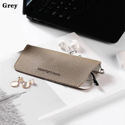 Stylish portable eyewear case in various colors, made of high-quality PU leather to protect glasses and sunglasses