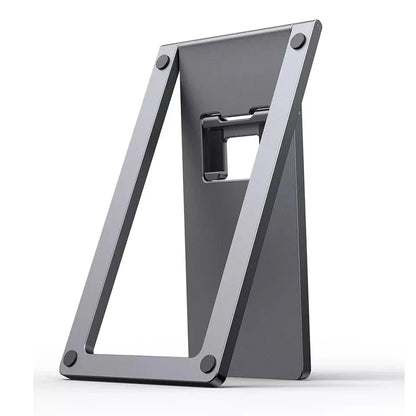 Aluminum Foldable Desktop Tablet and Laptop Stand with Adjustable Angles and Sleek Design