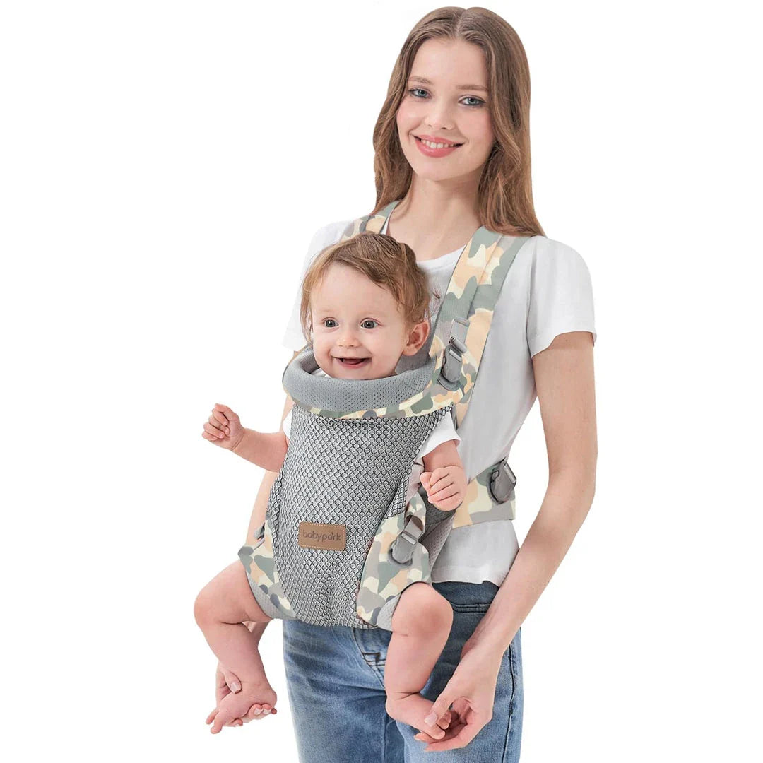 Premium Newborn Baby Carrier with Ergonomic Support, Versatile 3-in-1 Design, and Breathable Cotton Fabric