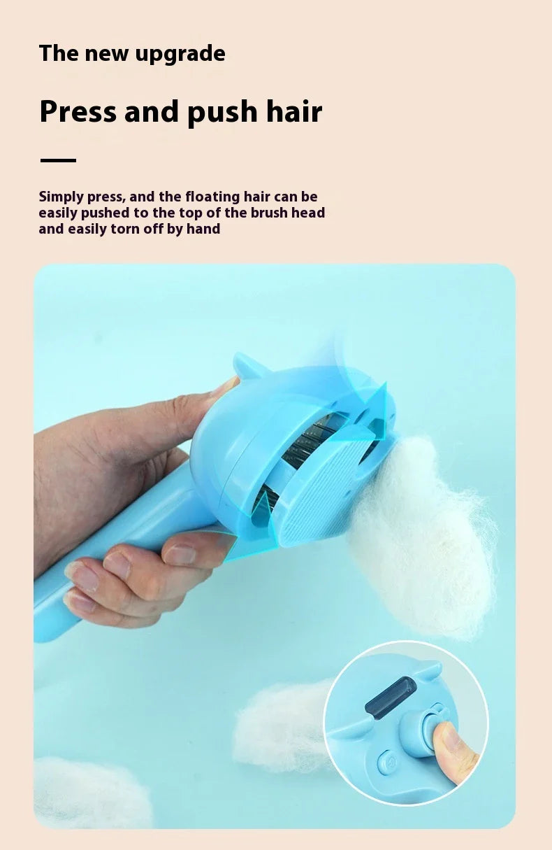 Rechargeable Pet Hair Removal Comb with Spray Cleaner - Effortlessly remove stubborn pet hair and keep your furry friend's coat fresh and healthy.