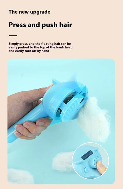 Rechargeable Pet Hair Removal Comb with Spray Cleaner - Effortlessly remove stubborn pet hair and keep your furry friend's coat fresh and healthy.