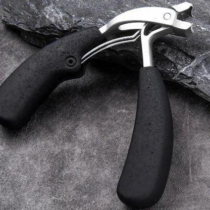 Heavy-Duty Curved Nail Clippers for Thick Toenails and Elderly Care with Stainless Steel Construction and Anti-Splash Storage