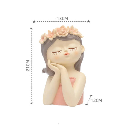 7.8-inch Fairy Girl Planter with hand-painted details, designed to hold succulents and small plants