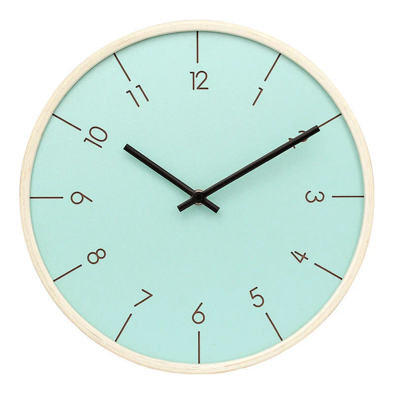 Elegant Decorative Wooden Wall Clock with a sleek, modern design and mute quartz movement for quiet timekeeping