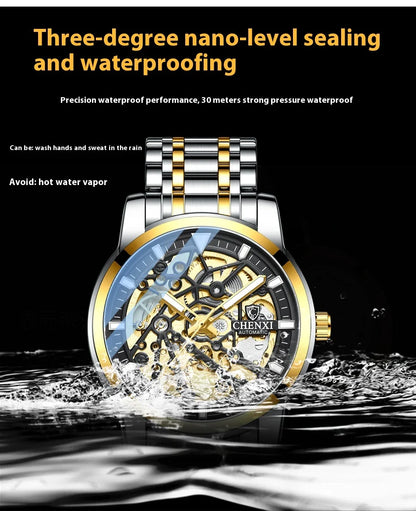 Trendha Automatic Mechanical Watch with Waterproof and Luminous Design in Various Color Options