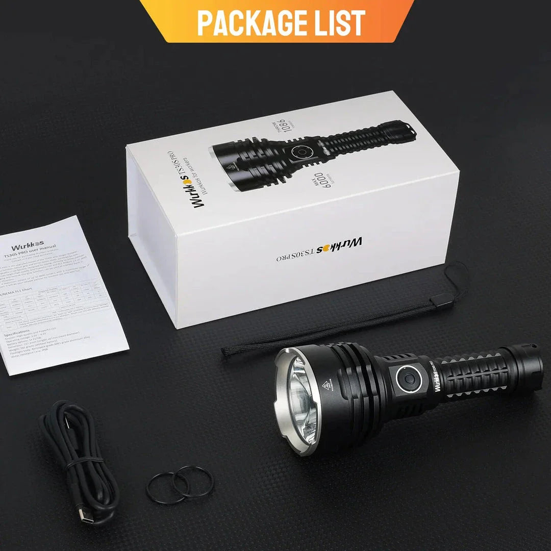 Powerful 6000 lumen tactical LED flashlight with USB-C power bank, long-range illumination, and durable waterproof design