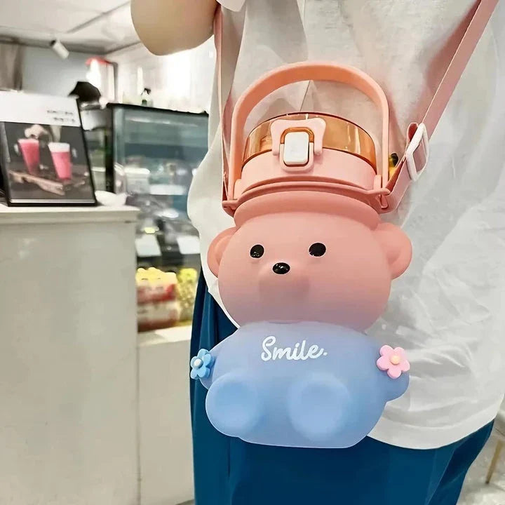 Hhomeenjoy Stylish Gradient Bear Water Bottle for Refreshing Hydration