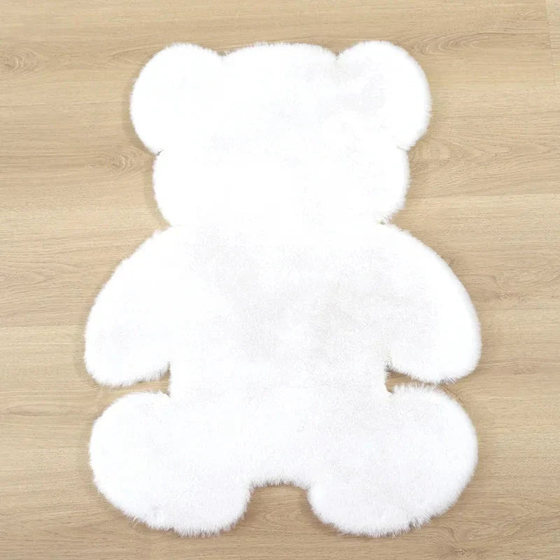 Cozy plush rugs with cute rabbit and bear designs for children's bedrooms, nurseries, and playrooms