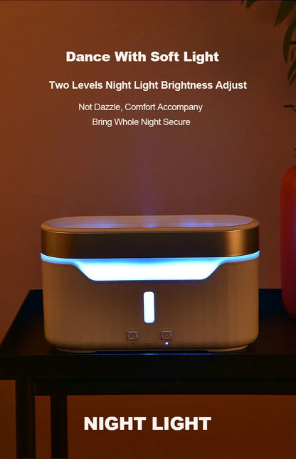 Elegant Jellyfish Flame Humidifier with 3D Lighting Effects, Mist, and Aromatherapy Capabilities