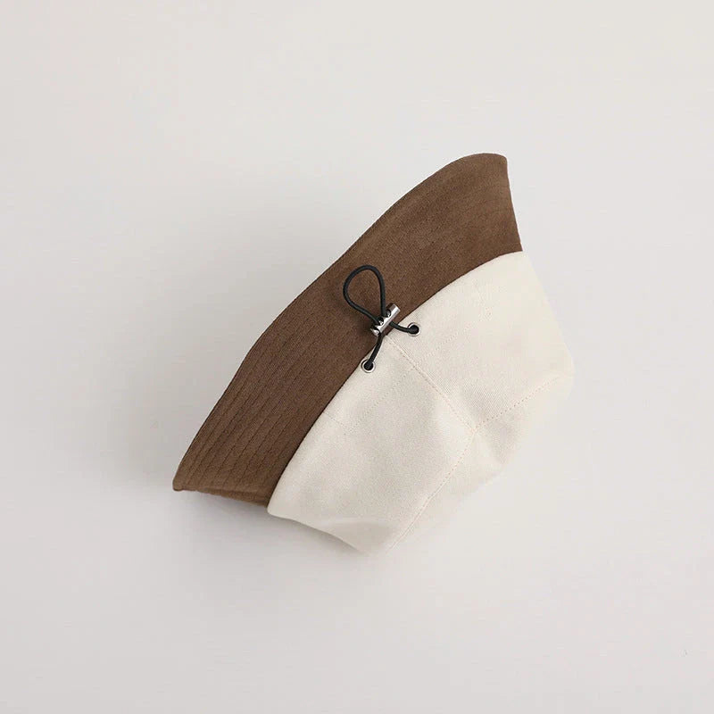 Adjustable and wide-brimmed kids' sun hat with trendy Korean letter embroidery, offering sun protection and a comfortable fit