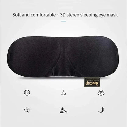 Soft, contoured sleep mask with memory foam construction for comfortable, uninterrupted sleep