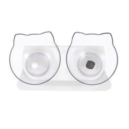 Ergonomic Non-Slip Cat Bowls with Raised Stand in Gray and Black colors