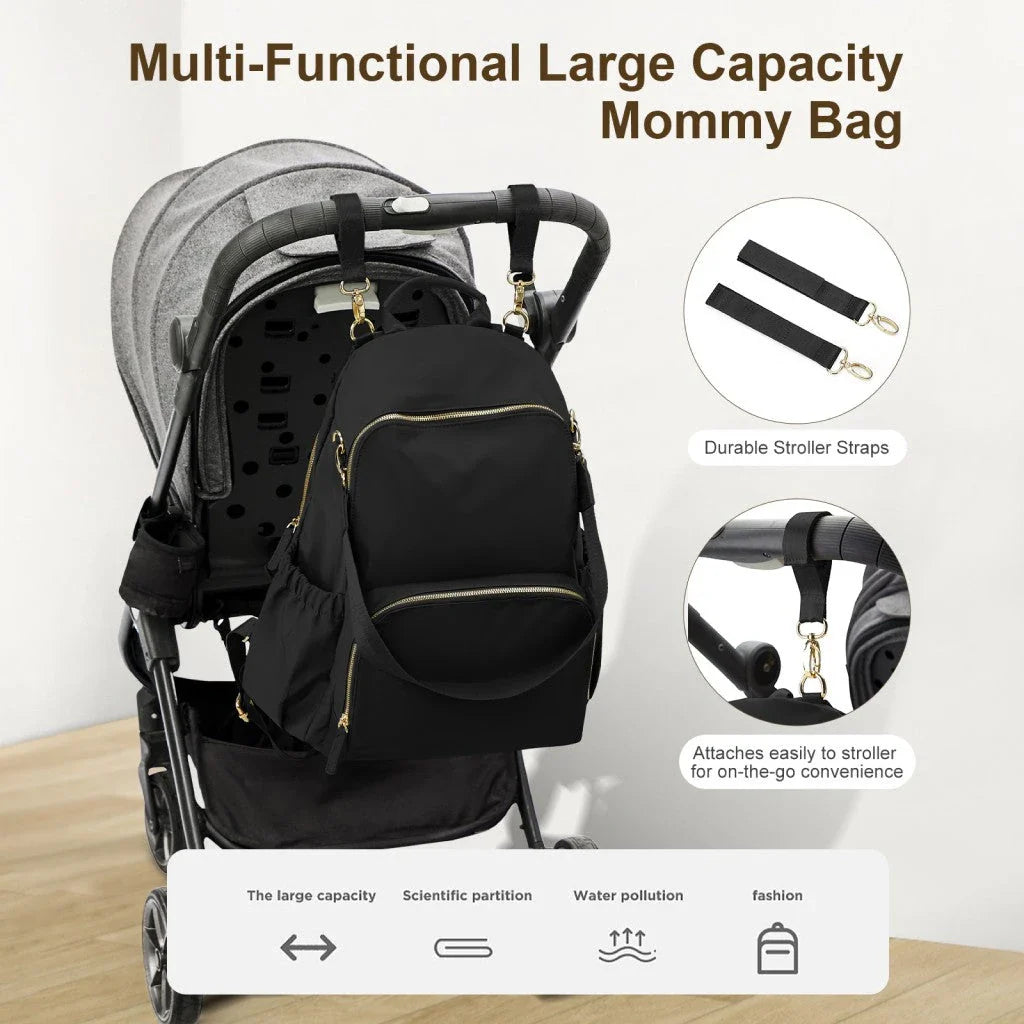 Premium Diaper Bag Backpack with Spacious Main Compartment, Insulated Bottle Pockets, and Comfortable Straps