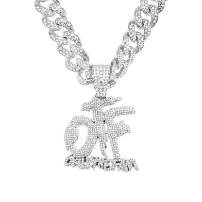 Trendha Full Diamond Letter Pendant Necklace with a sparkling diamond-inlaid letter charm and high-quality alloy chain