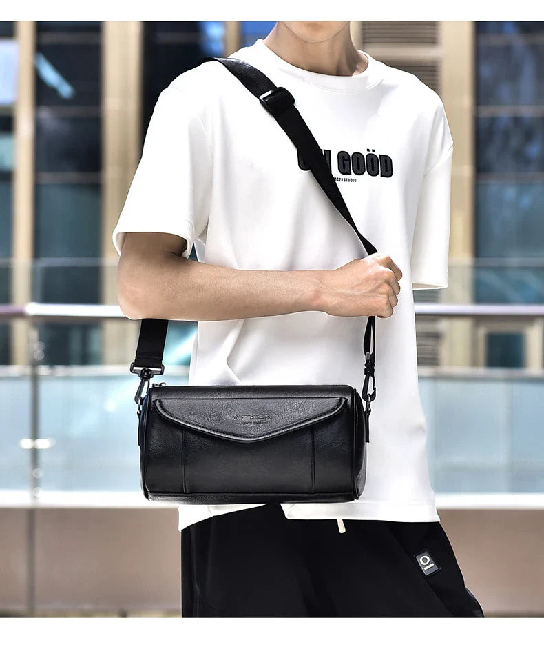 Stylish men's crossbody bag with large capacity, water-resistant and wear-resistant design for everyday use