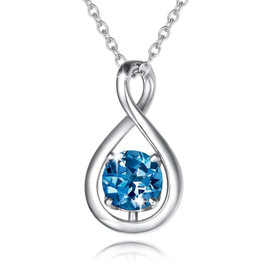 Elegant octagonal sterling silver necklace pendant with a four-claw zircon gemstone centerpiece