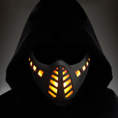 Illuminating Halloween Carnival LED Half Face Mask with adjustable velcro closure and LED lights