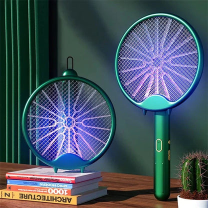Electric Mosquito Racket with smart chip, powerful zapping grid, and compact foldable design for mosquito-free outdoor enjoyment