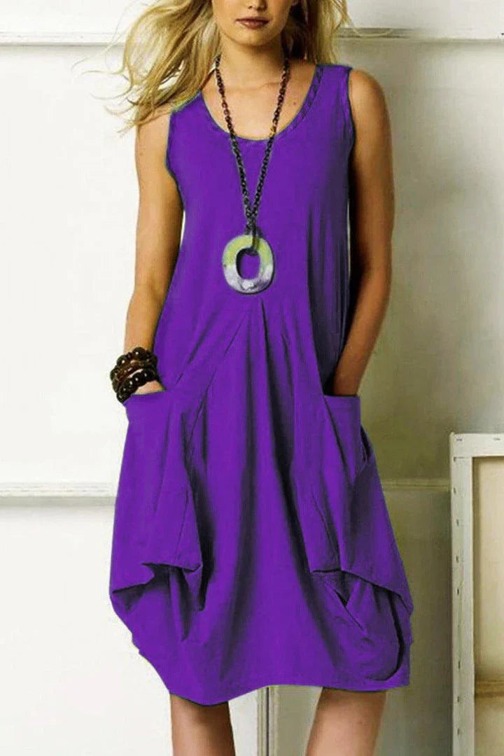 Hhomeenjoy Stylish Irregular Knit Vest Dress in Vibrant Orange