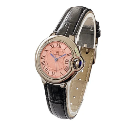 Stainless steel men's watch with large dial, calendar function, and adjustable band