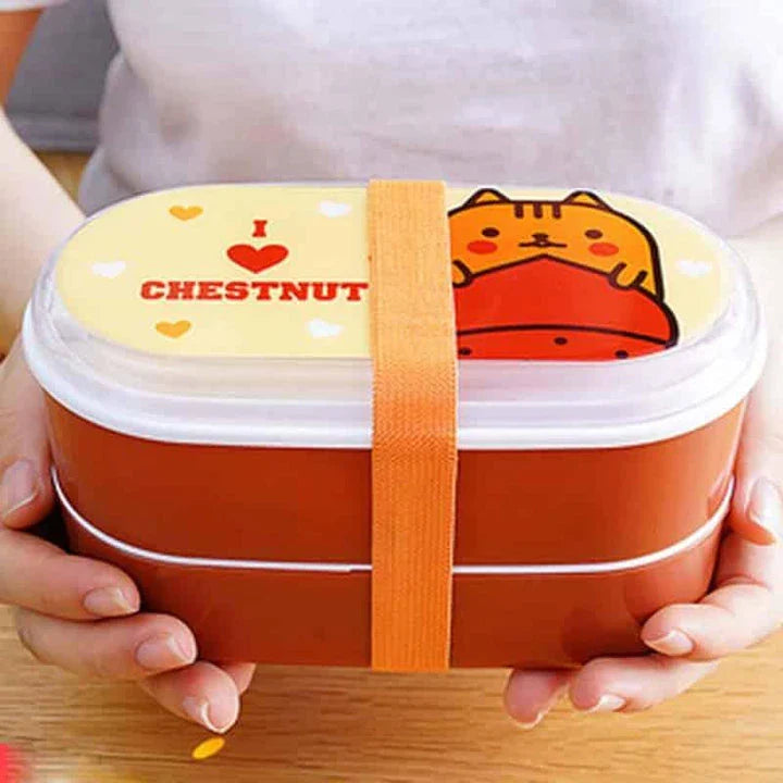 Stylish and eco-friendly cartoon-inspired portable lunch box with BPA-free plastic construction
