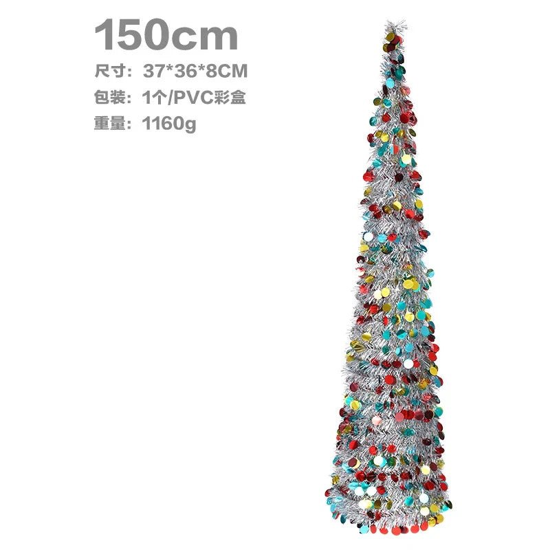 Colorful Retractable Folding Christmas Tree Decorative Ornaments for Festive Holiday Decor