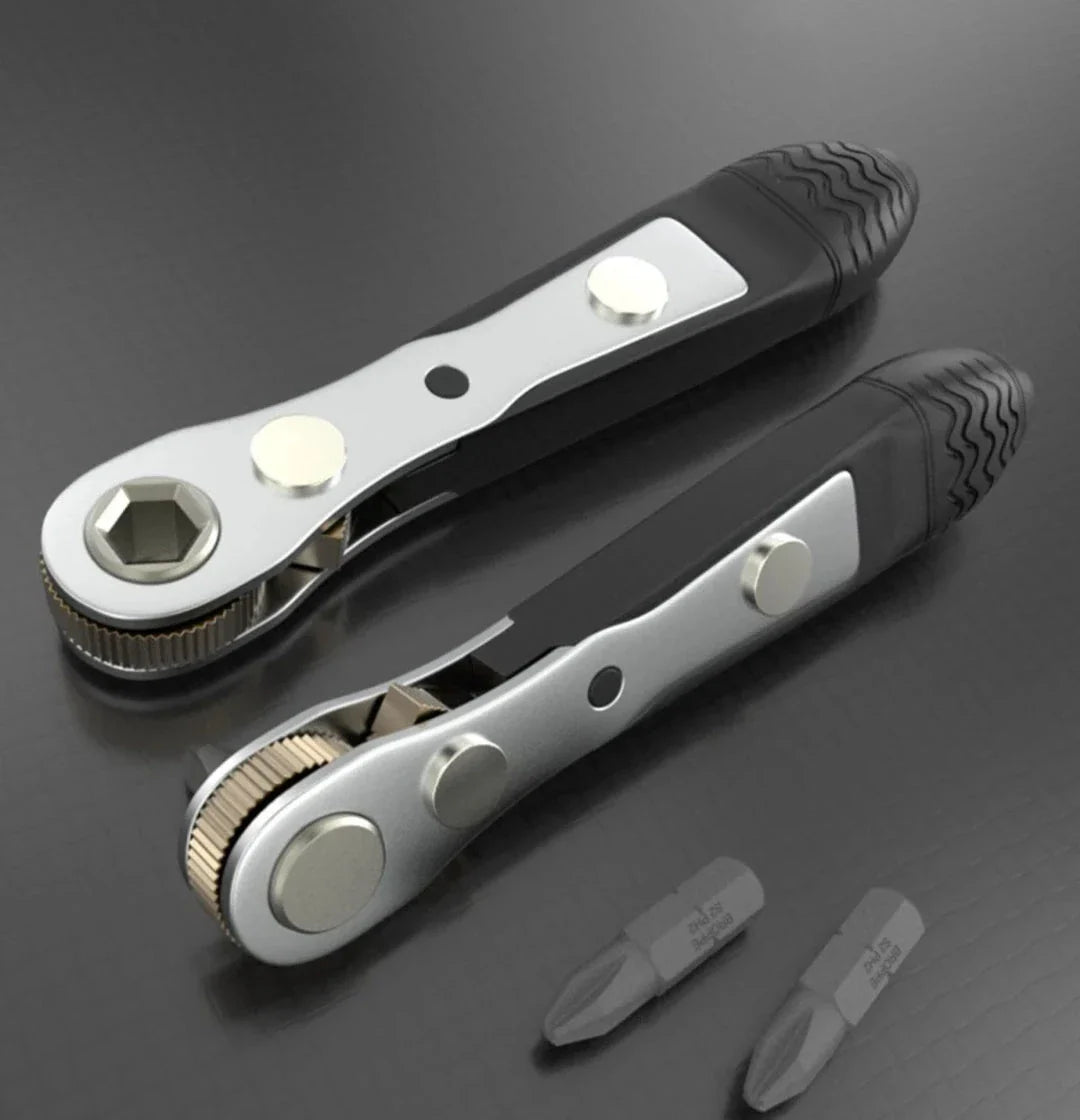 Compact Ratchet Wrench Screwdriver with Magnetic Adsorption for Precise Repair Work in Tight Spaces
