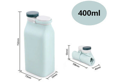 Foldable silicone drinking cup in various colors, designed for on-the-go hydration and outdoor adventures.