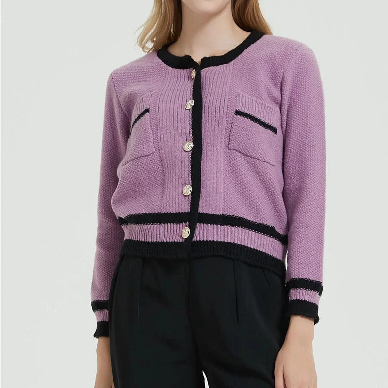 Hhomeenjoy Cozy and Fashionable Purple Knit Cardigan for Women