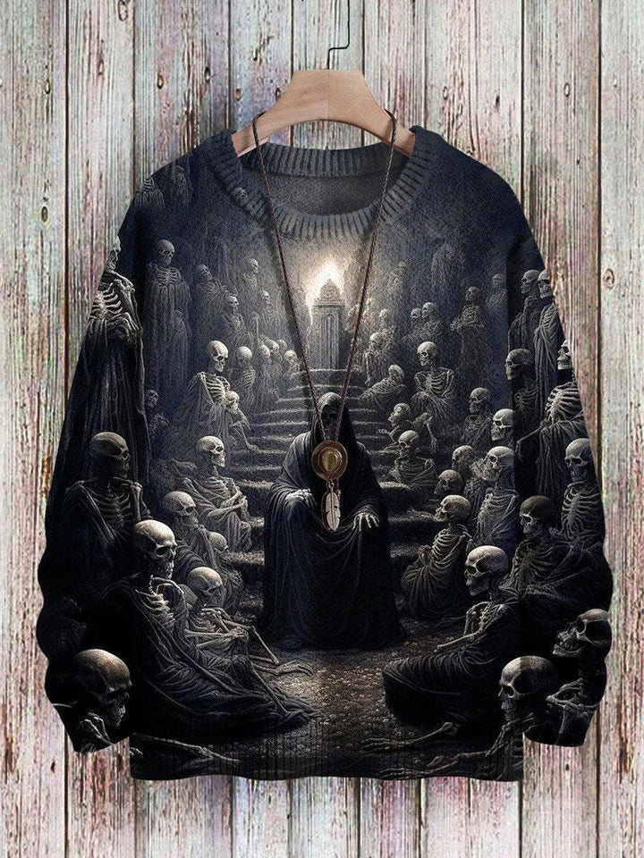 Ghostly Halloween sweater with playful ghost design, available in a variety of colors and sizes