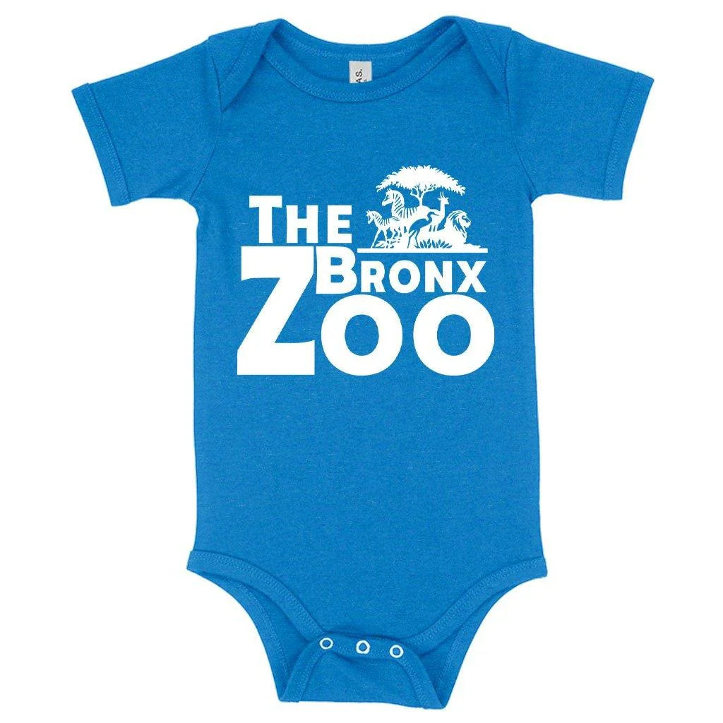 Adorable Bronx Zoo-themed baby onesie made with soft, eco-friendly Airlume cotton