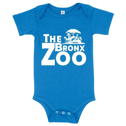 Adorable Bronx Zoo-themed baby onesie made with soft, eco-friendly Airlume cotton