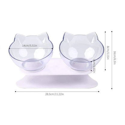 Ergonomic Non-Slip Cat Bowls with Raised Stand in Gray and Black colors