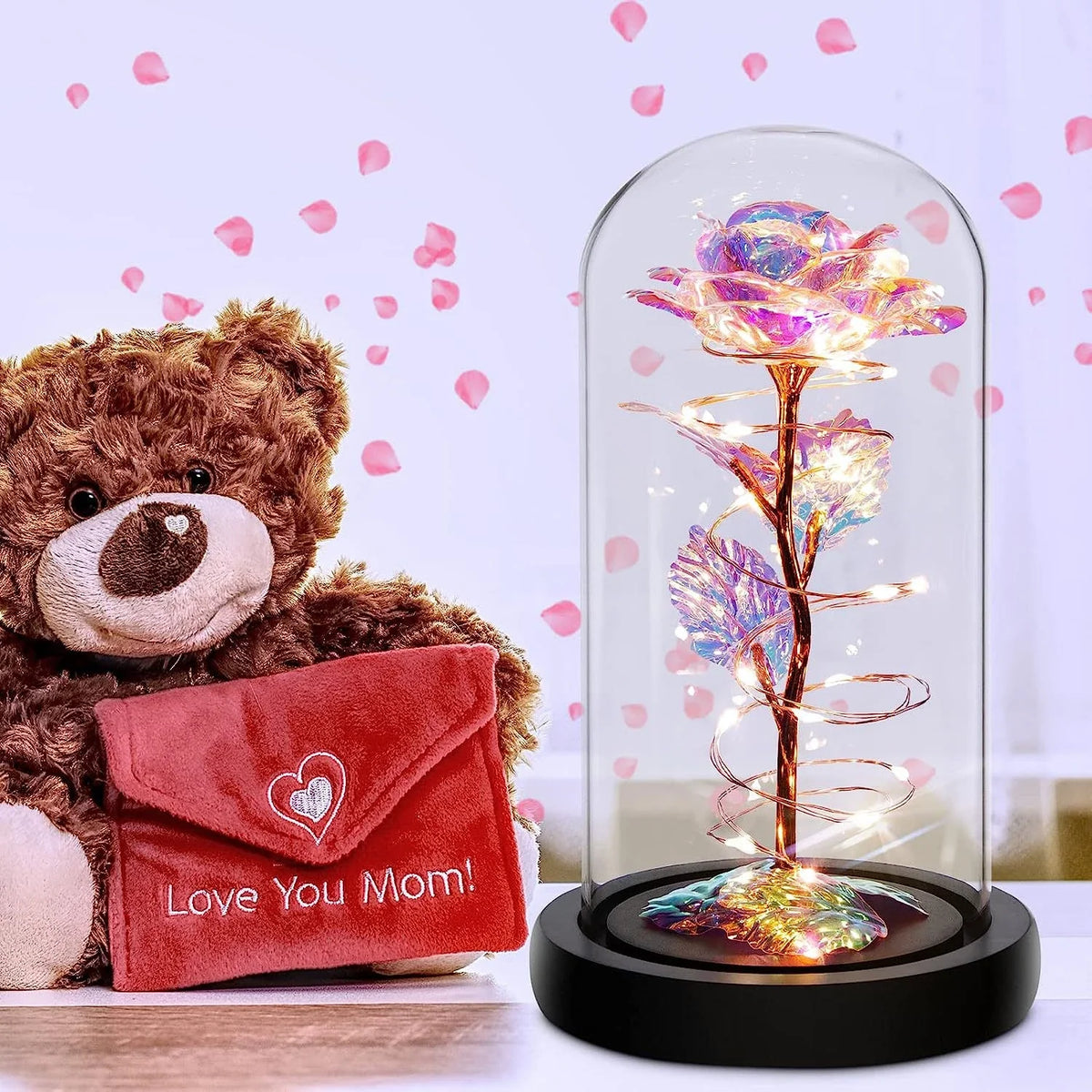 Shimmering gold foil Christmas and Valentine's Day gift with a sleek, elegant design
