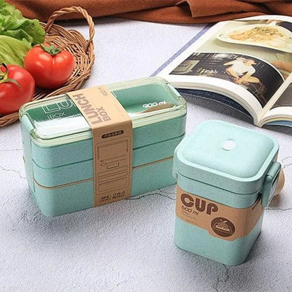 A stylish and practical 3-tier portable lunch box with separate compartments for organizing and transporting meals on the go