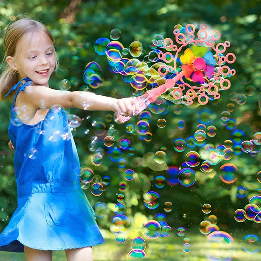 Handheld Bubble Blowing Windmill Wand - A vibrant and durable toy that creates a stream of beautiful bubbles with a simple wave of the wand