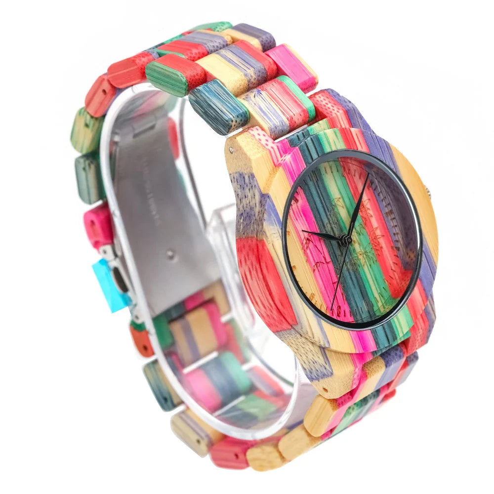 Stylish Quartz Bamboo Wood Watch - A unique and eco-friendly timepiece with a sleek design and reliable quartz movement