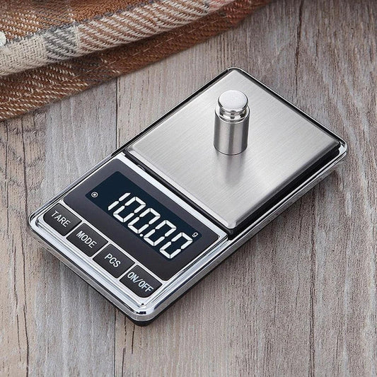 Compact electronic pocket scale with precise weight capacity, versatile design, and intuitive one-touch operation for on-the-go measurements