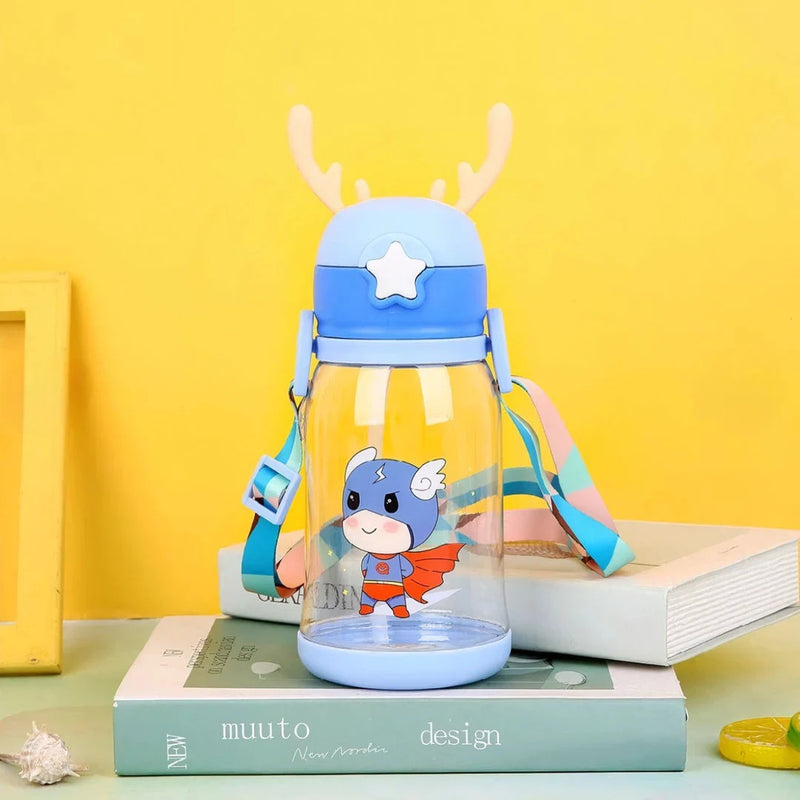 Hhomeenjoy Cartoon Antler Sippy Cup for Kids - 600ml Spill-Proof Hydration Companion