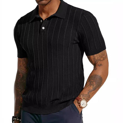 Stylish short sleeve v-neck polo shirt in a variety of classic colors, perfect for summer wear