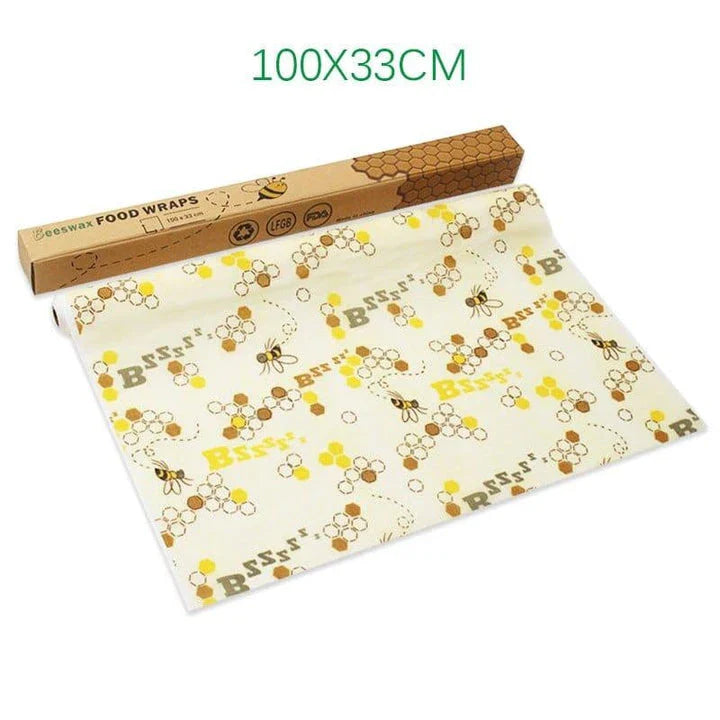 Reusable beeswax food wrap film in a variety of floral patterns, including yellow, green, beige, and white