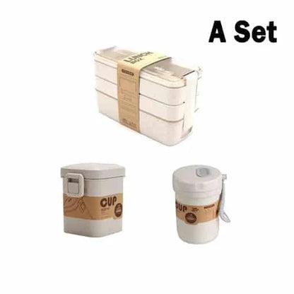 A stylish and practical 3-tier portable lunch box with separate compartments for organizing and transporting meals on the go