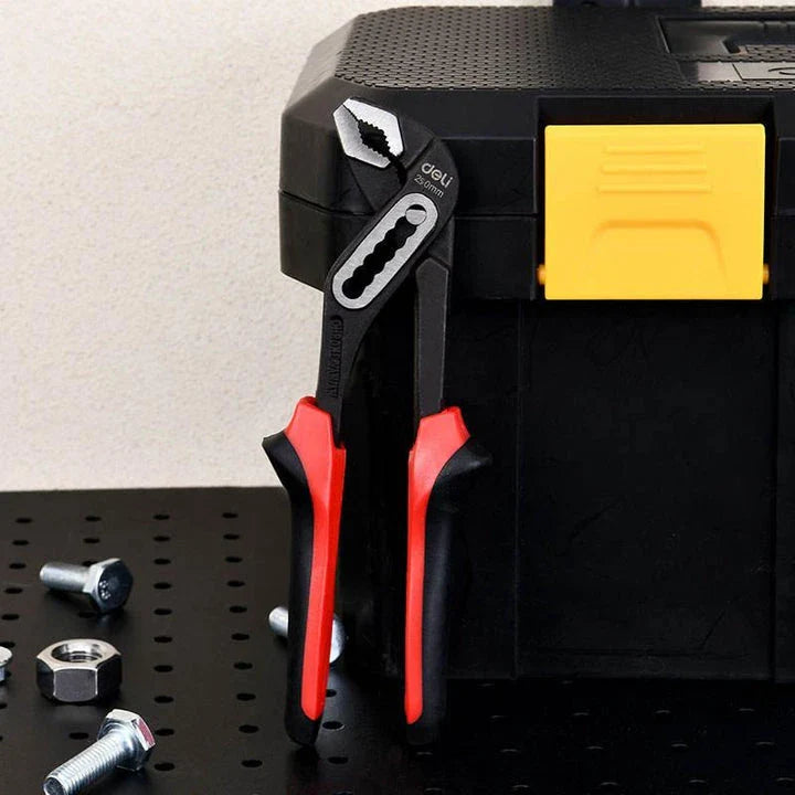 Durable 10-inch adjustable water pump pliers made of chromium-vanadium steel for versatile plumbing and repair tasks