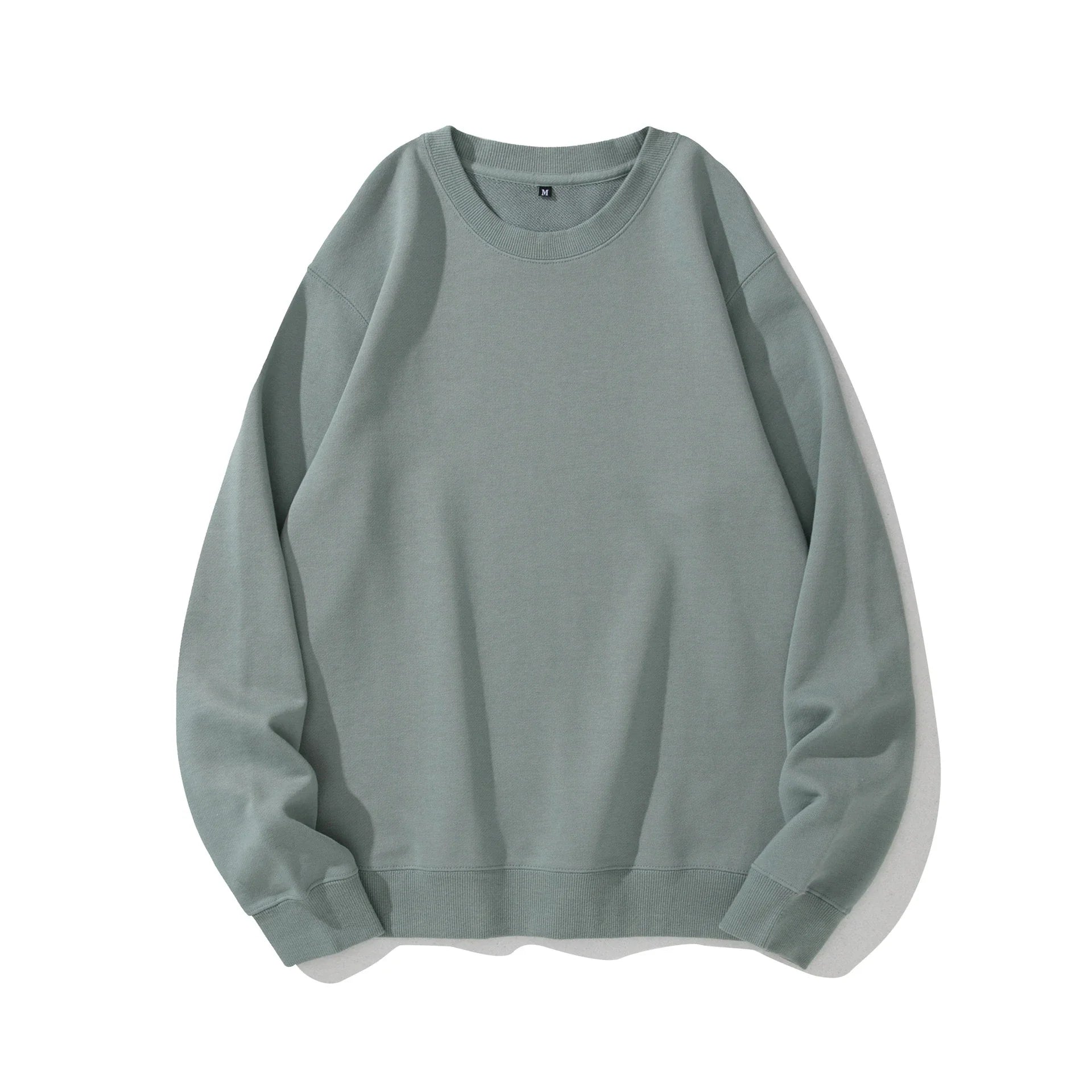 Cozy heavyweight round neck sweater in soft terry fabric, available in multiple colors