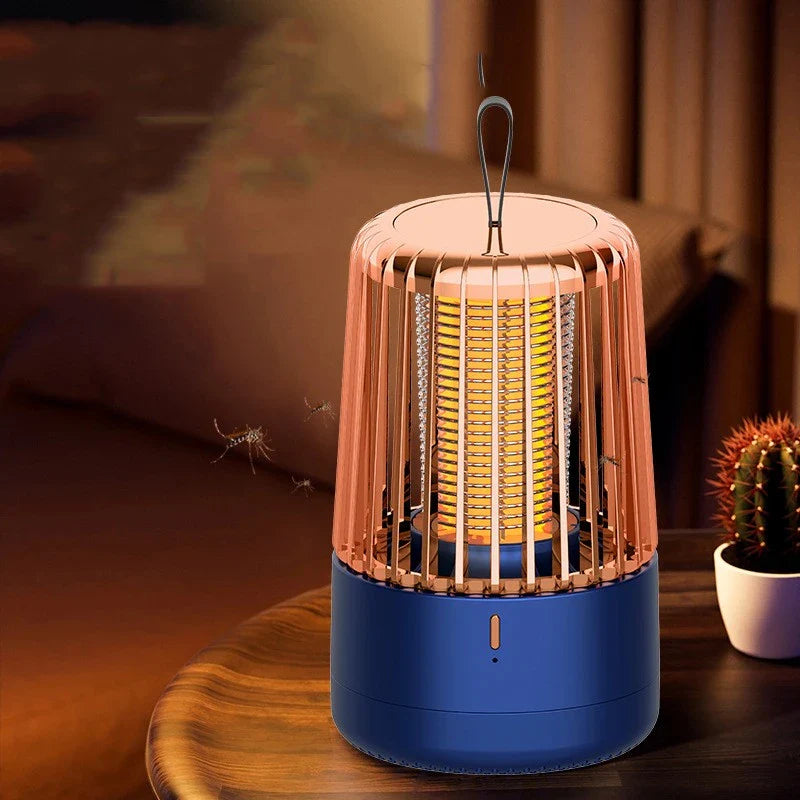Portable mosquito repellent with adjustable settings and built-in light for outdoor activities