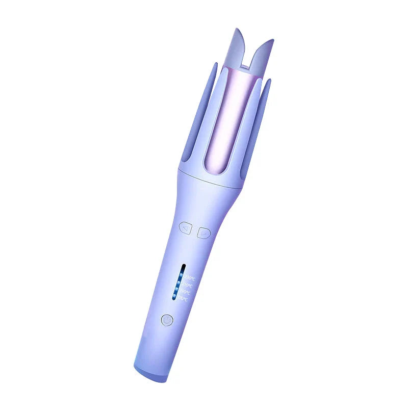 Automatic rotating ceramic hair curler creating soft, defined curls