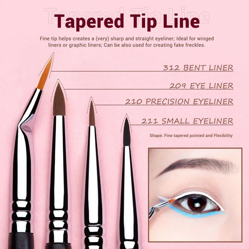 11-Piece Precision Eyeliner Brush Set with Diverse Brushes for Flawless Eye Makeup Application