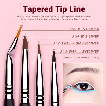 11-Piece Precision Eyeliner Brush Set with Diverse Brushes for Flawless Eye Makeup Application