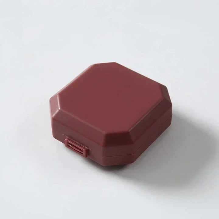 Compact Portable Pill Box with 6 Compartments for Organizing Medication on the Go